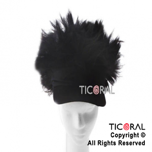 SOMBRERO VISERA CON PELUCA NEGRA HS2973 x 1